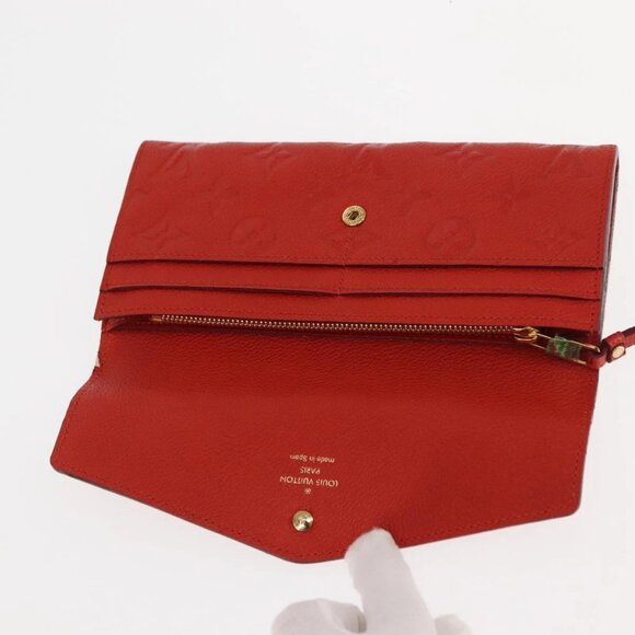 LOUIS VUITTON Monogram Empreinte Portefeuille Curieuse Red M60300 Auth bs29504 - Picture 10 of 16